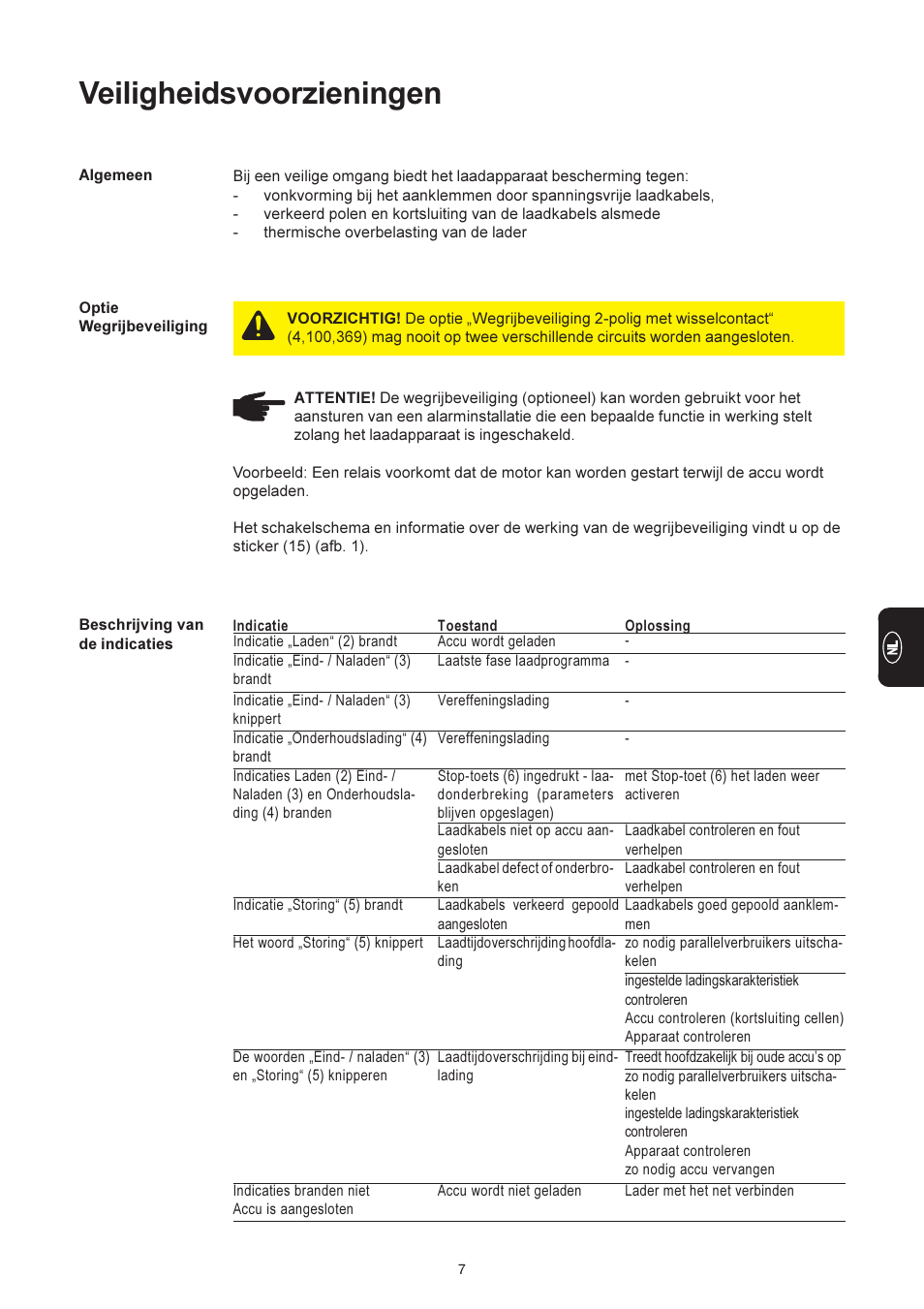 Veiligheidsvoorzieningen | Fronius Selectiva Eco User Manual | Page 63 / 84