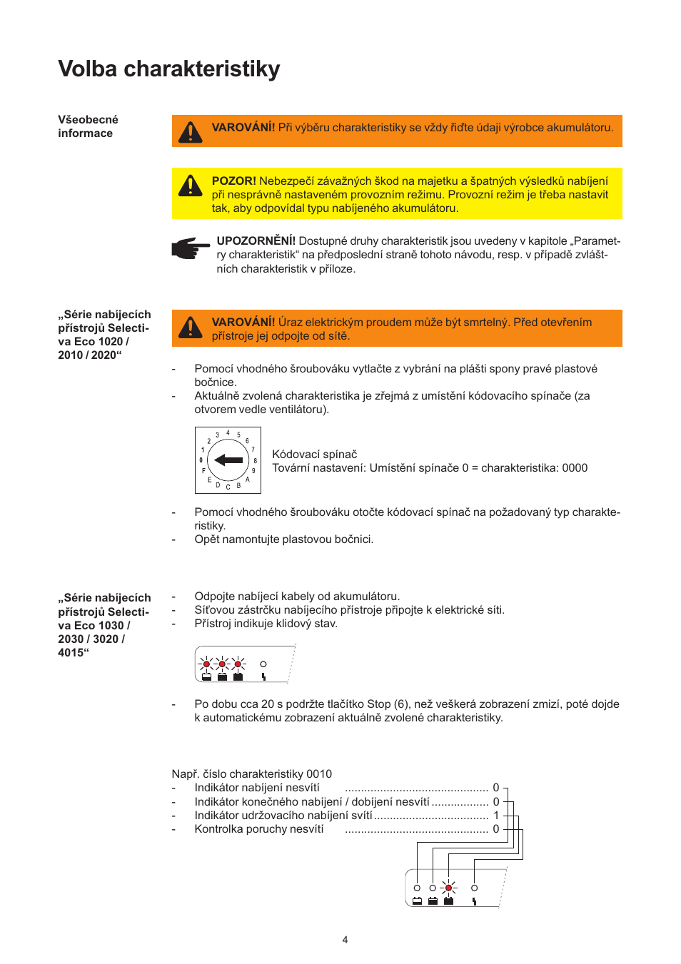 Volba charakteristiky | Fronius Selectiva Eco User Manual | Page 76 / 84