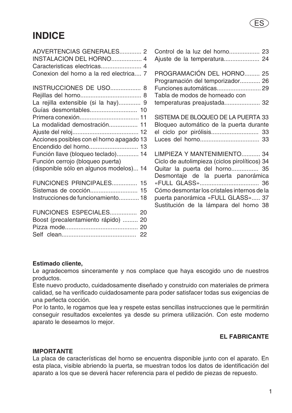 Indice | Fulgor Milano SPO 6213 User Manual | Page 117 / 270