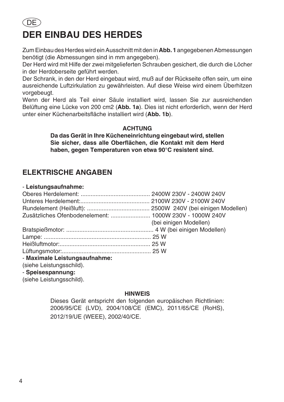 Der einbau des herdes | Fulgor Milano SPO 6213 User Manual | Page 158 / 270