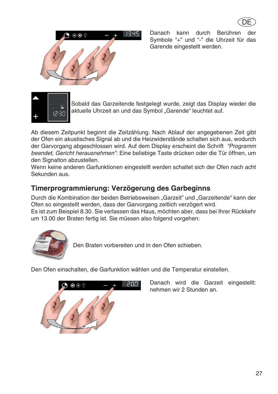Timerprogrammierung: verzögerung des garbeginns | Fulgor Milano SPO 6213 User Manual | Page 181 / 270
