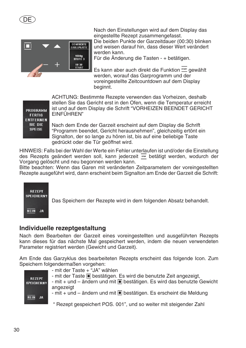 Individuelle rezeptgestaltung | Fulgor Milano SPO 6213 User Manual | Page 184 / 270