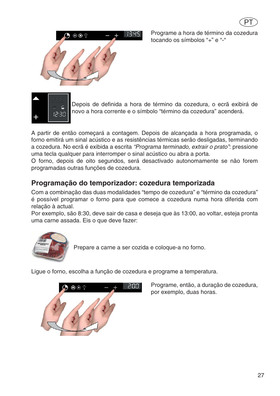 Programação do temporizador: cozedura temporizada | Fulgor Milano SPO 6213 User Manual | Page 219 / 270