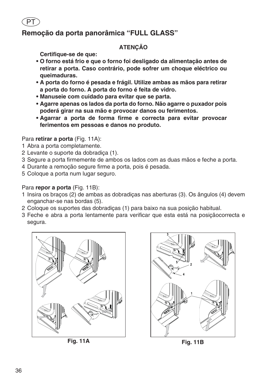 Remoção da porta panorâmica “full glass | Fulgor Milano SPO 6213 User Manual | Page 228 / 270
