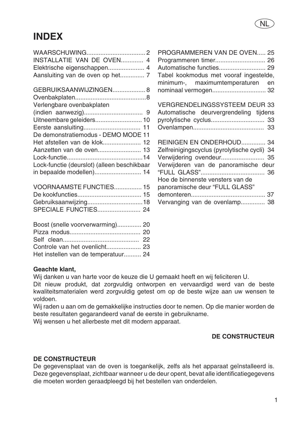 Index | Fulgor Milano SPO 6213 User Manual | Page 231 / 270