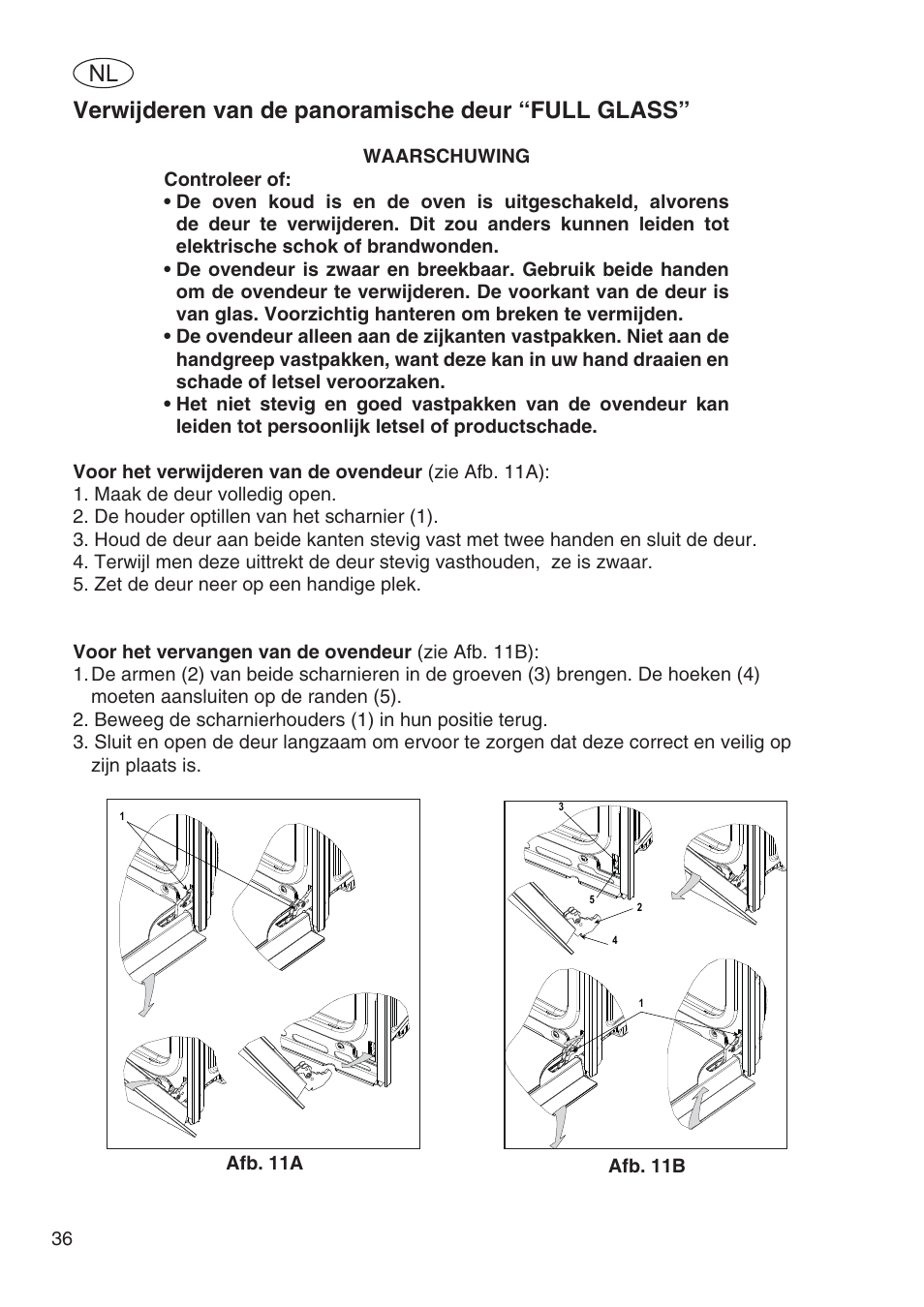 Verwijderen van de panoramische deur “full glass | Fulgor Milano SPO 6213 User Manual | Page 266 / 270