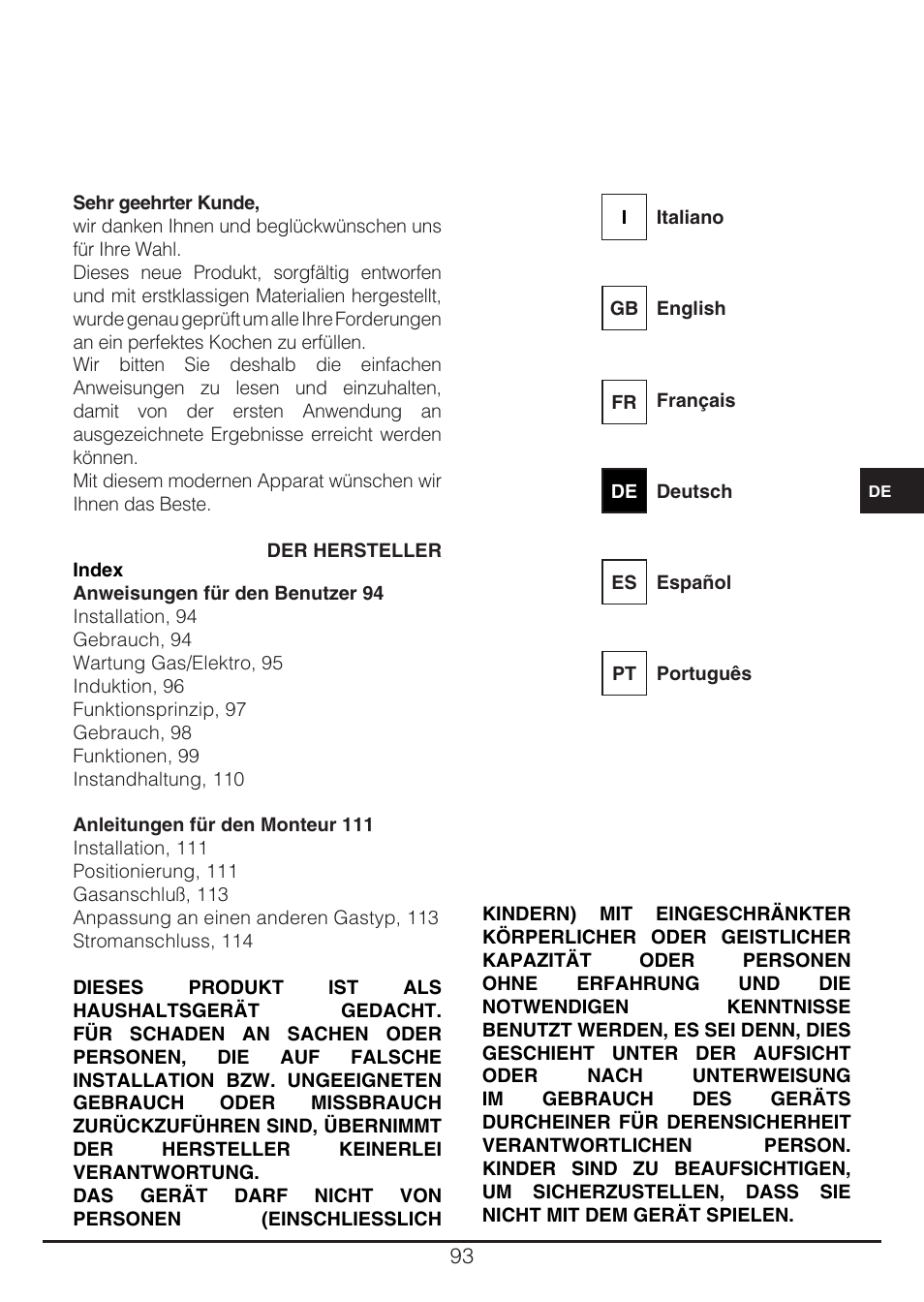Fulgor Milano CH 905 ID TS G DWK User Manual | Page 93 / 184