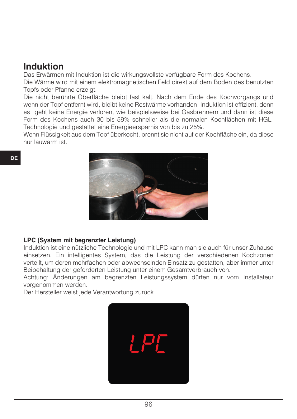 Induktion | Fulgor Milano CH 905 ID TS G DWK User Manual | Page 96 / 184