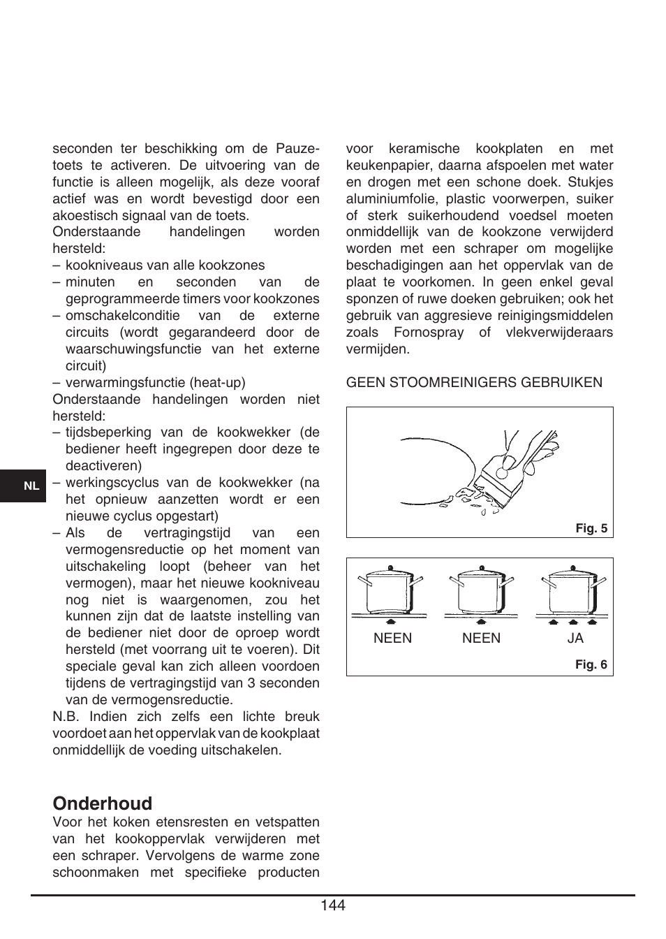 Onderhoud | Fulgor Milano CH 1004 ID TS User Manual | Page 144 / 184