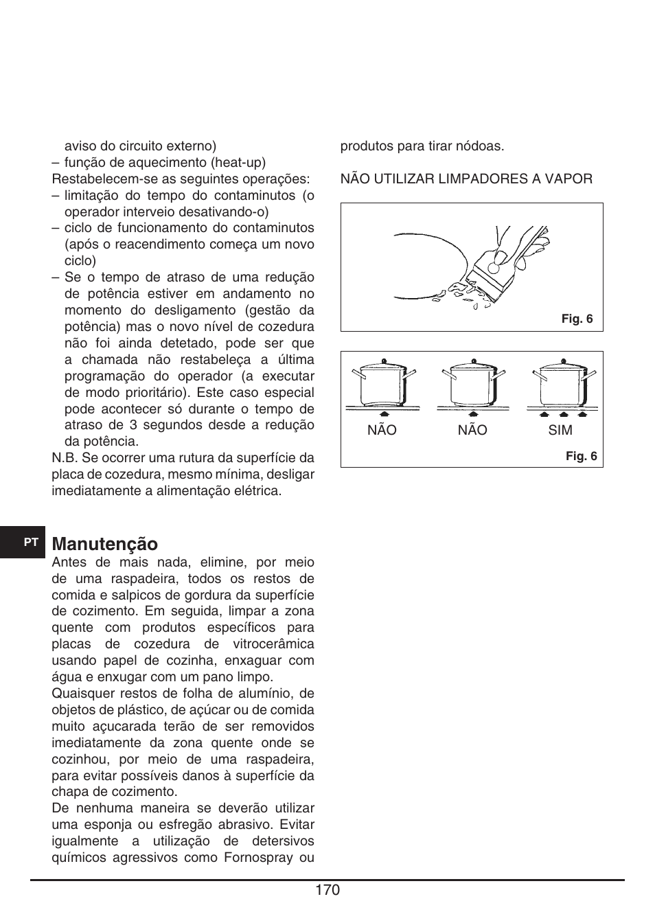 Manutenção | Fulgor Milano CH 1004 ID TS User Manual | Page 170 / 184