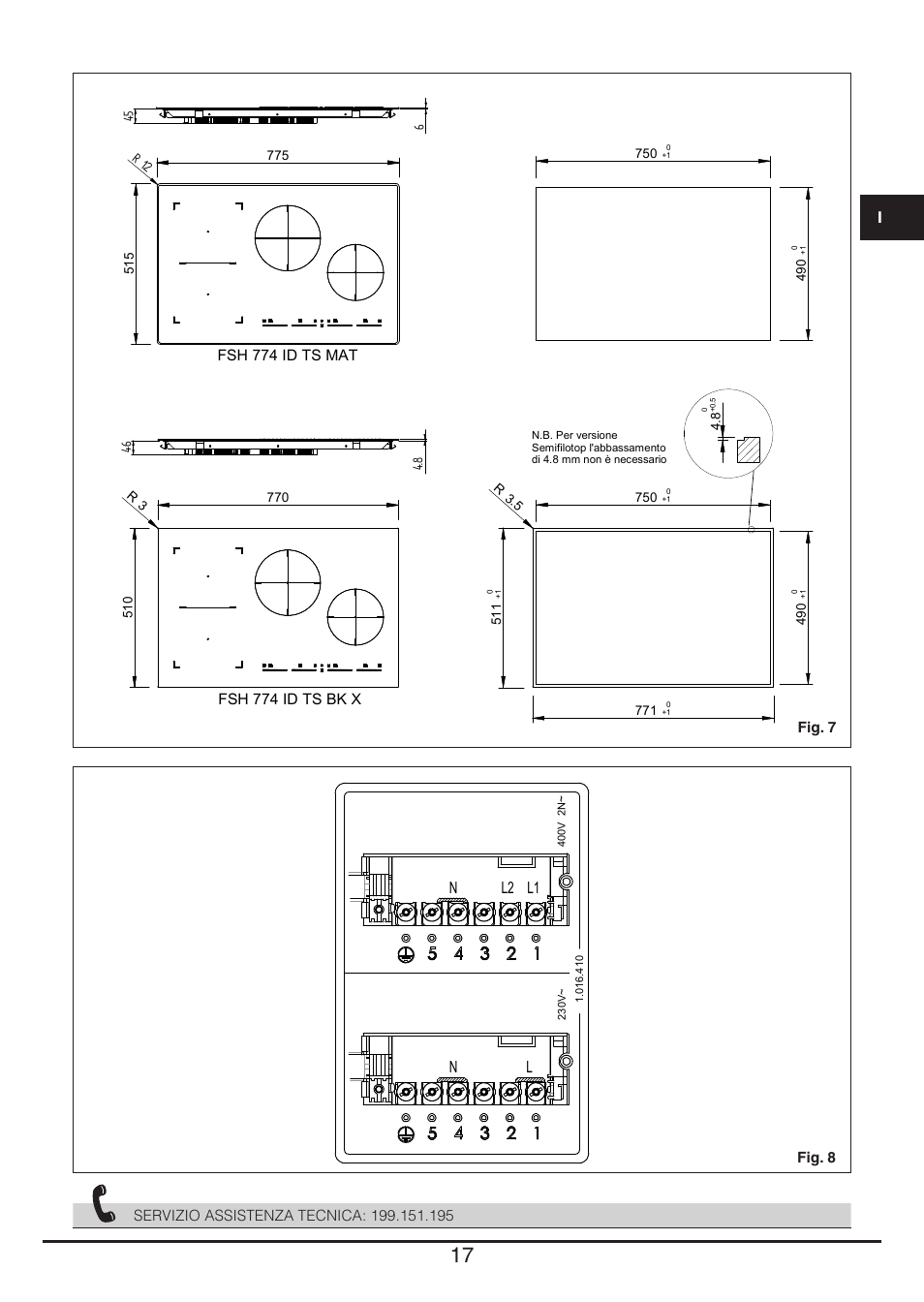 Fulgor Milano FSH 774 ID TS User Manual | Page 17 / 100