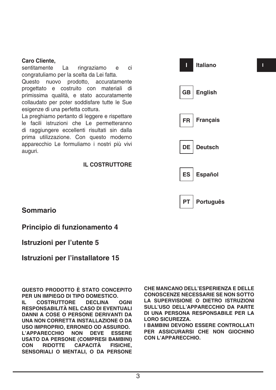 Fulgor Milano FSH 774 ID TS User Manual | Page 3 / 100