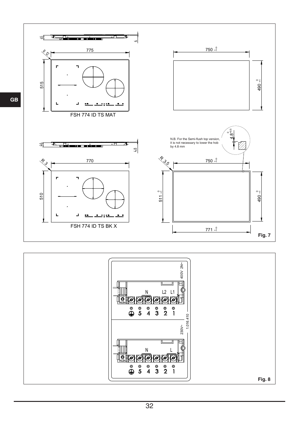 Nl l1 l2 | Fulgor Milano FSH 774 ID TS User Manual | Page 32 / 100