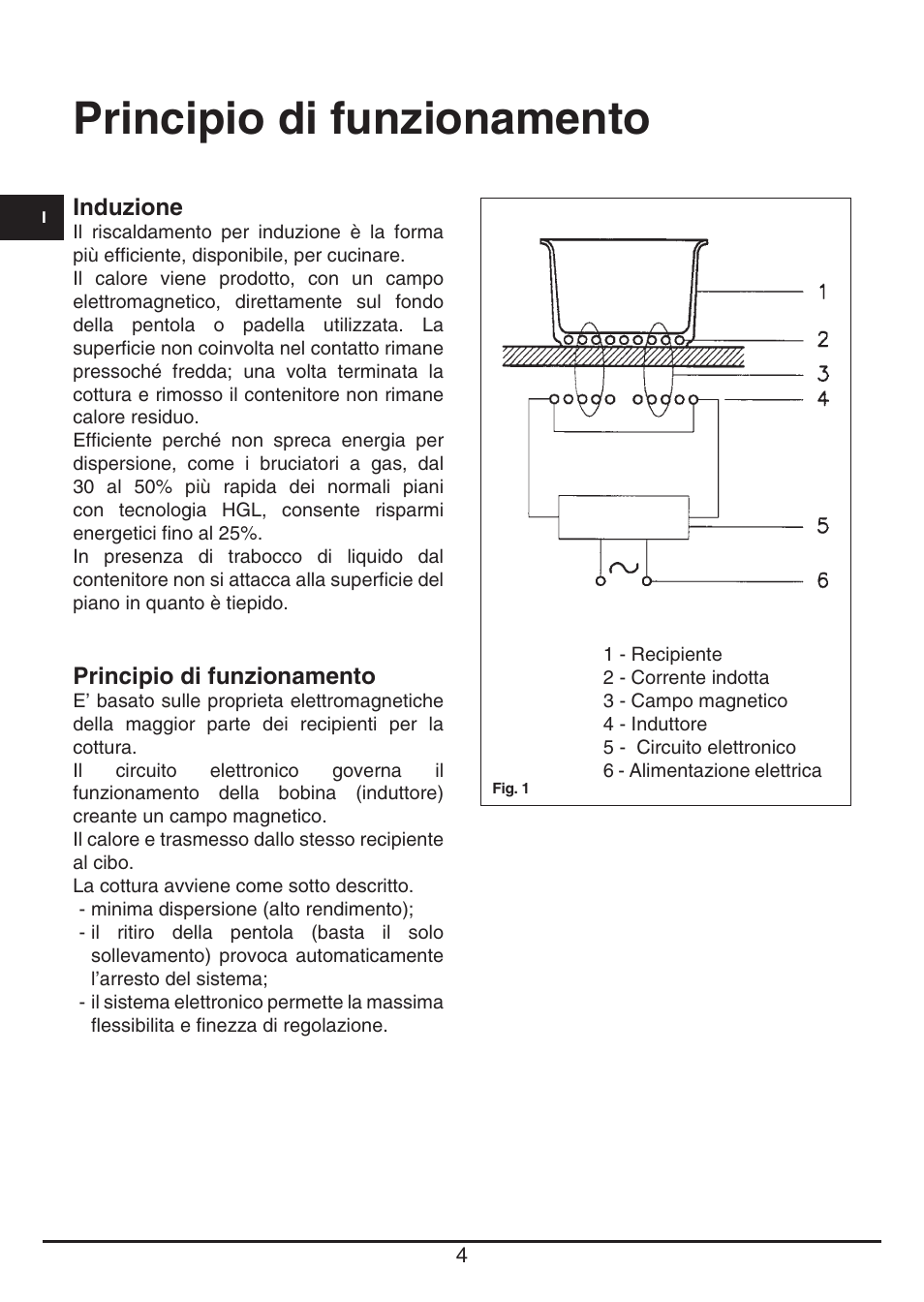 Principio di funzionamento | Fulgor Milano FSH 774 ID TS User Manual | Page 4 / 100