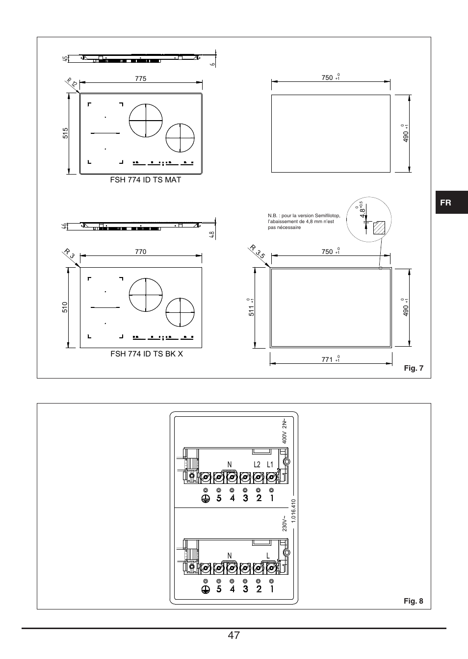 Nl l1 l2 | Fulgor Milano FSH 774 ID TS User Manual | Page 47 / 100