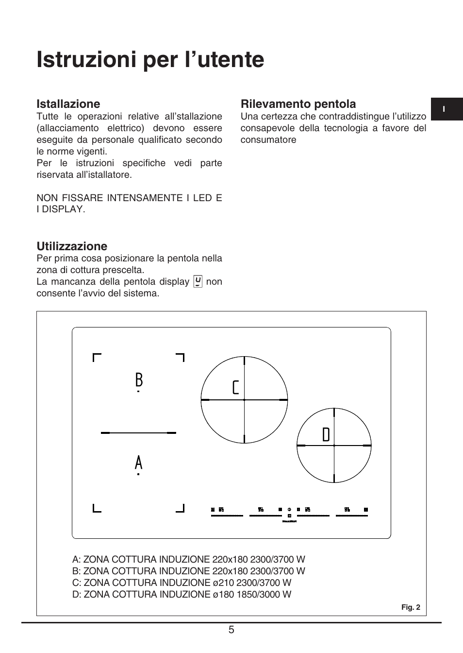 Istruzioni per l’utente | Fulgor Milano FSH 774 ID TS User Manual | Page 5 / 100