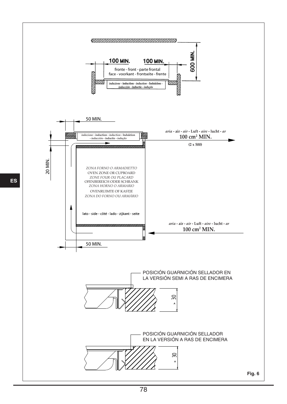 100 cm | Fulgor Milano FSH 774 ID TS User Manual | Page 78 / 100