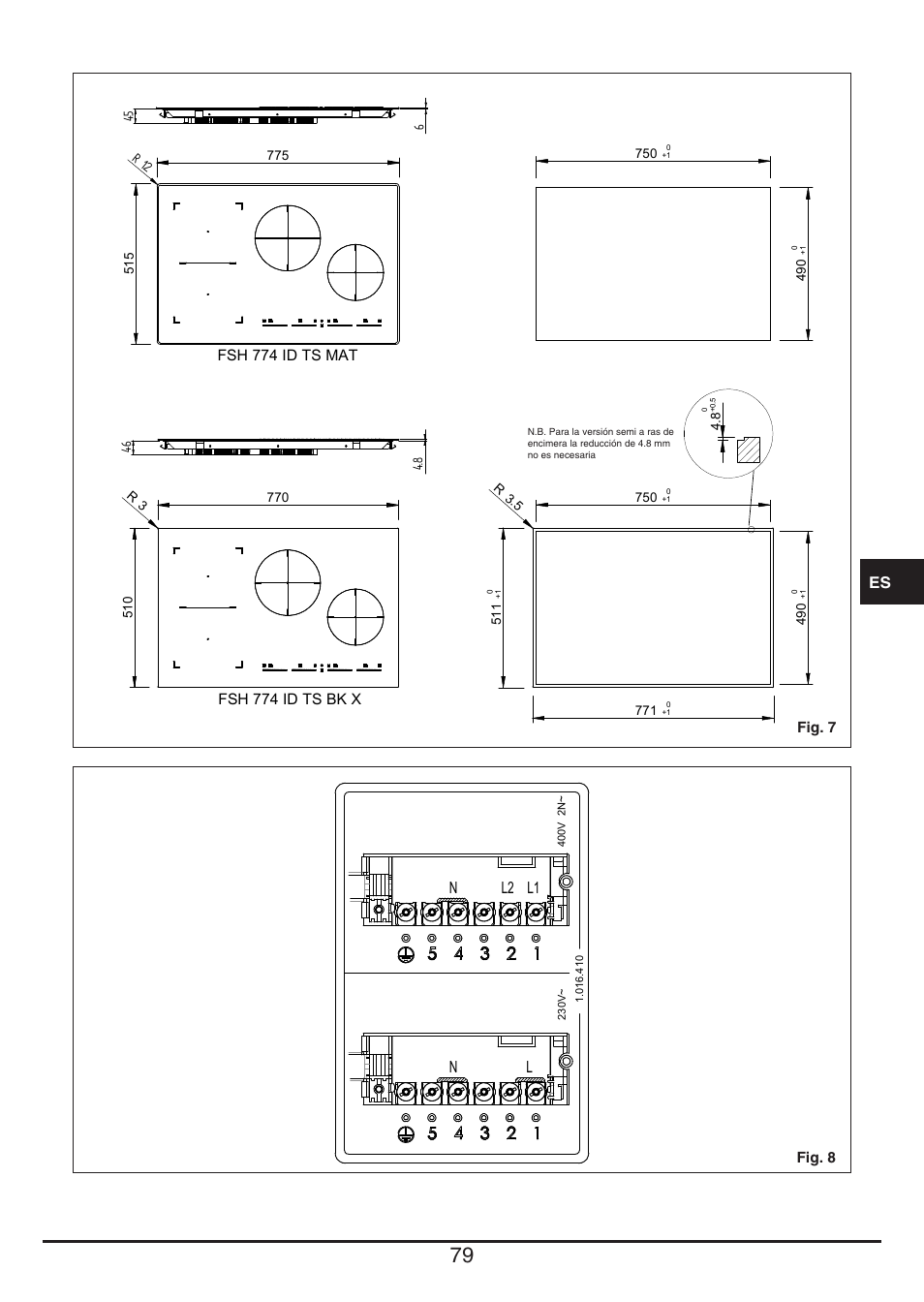 Nl l1 l2 | Fulgor Milano FSH 774 ID TS User Manual | Page 79 / 100