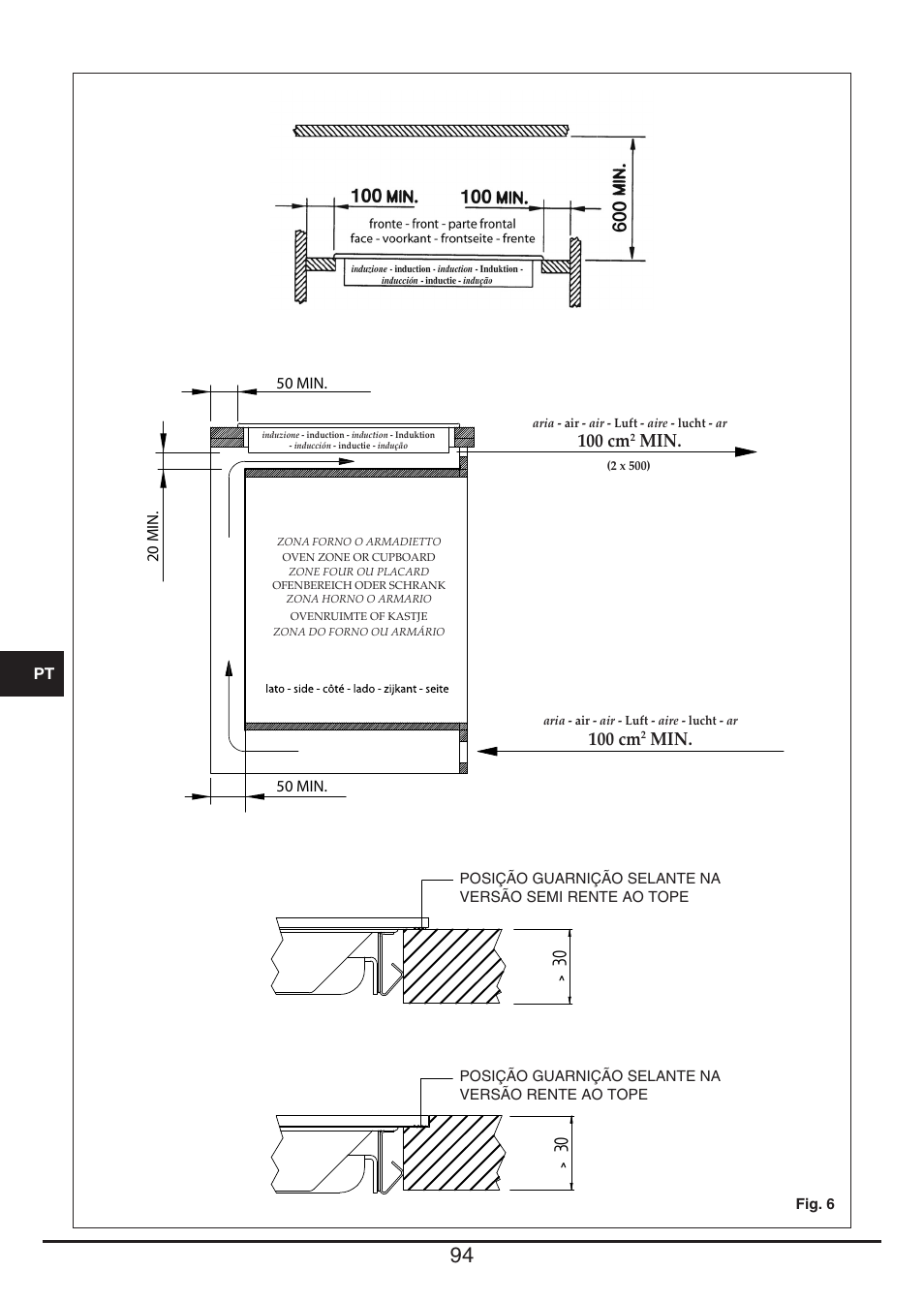 100 cm | Fulgor Milano FSH 774 ID TS User Manual | Page 94 / 100