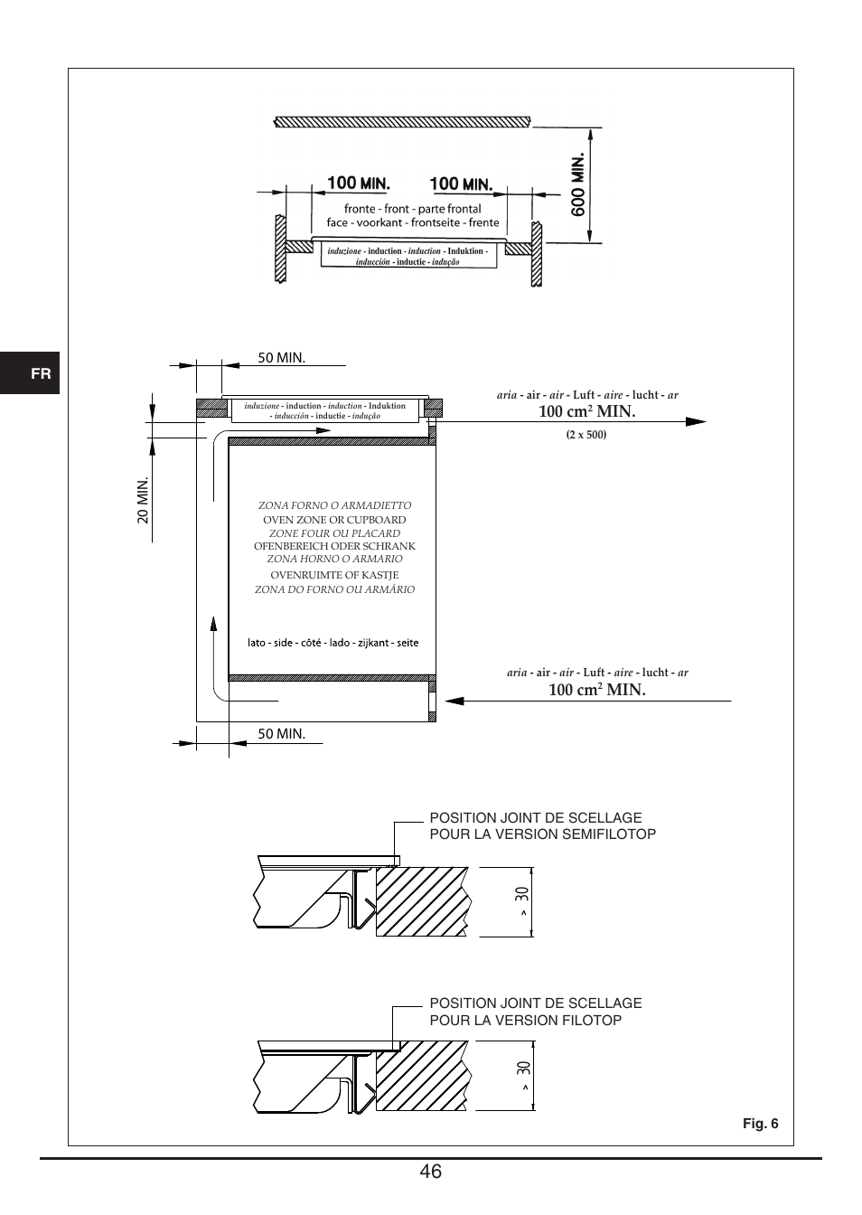 100 cm | Fulgor Milano FSH 905 ID TS User Manual | Page 46 / 100