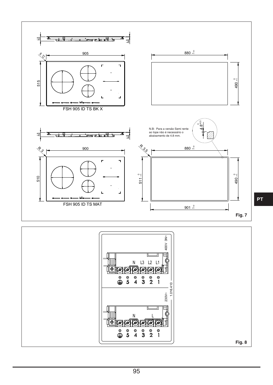 Nl l1 l2 l3 | Fulgor Milano FSH 905 ID TS User Manual | Page 95 / 100