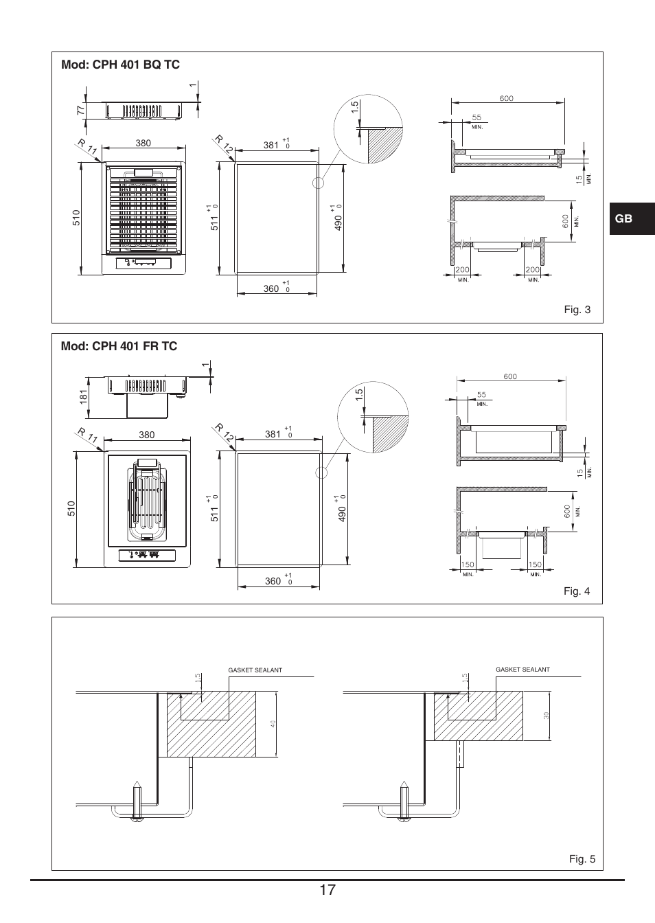 Mod: cph 401 bq tc, Mod: cph 401 fr tc | Fulgor Milano CPH 401 BQ TC User Manual | Page 17 / 52