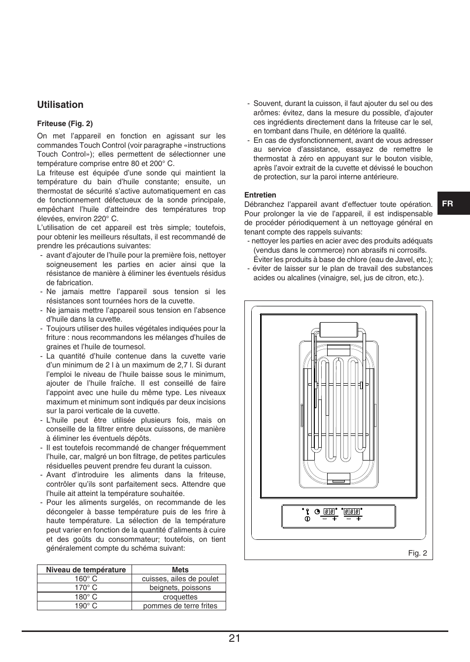 Utilisation | Fulgor Milano CPH 401 BQ TC User Manual | Page 21 / 52