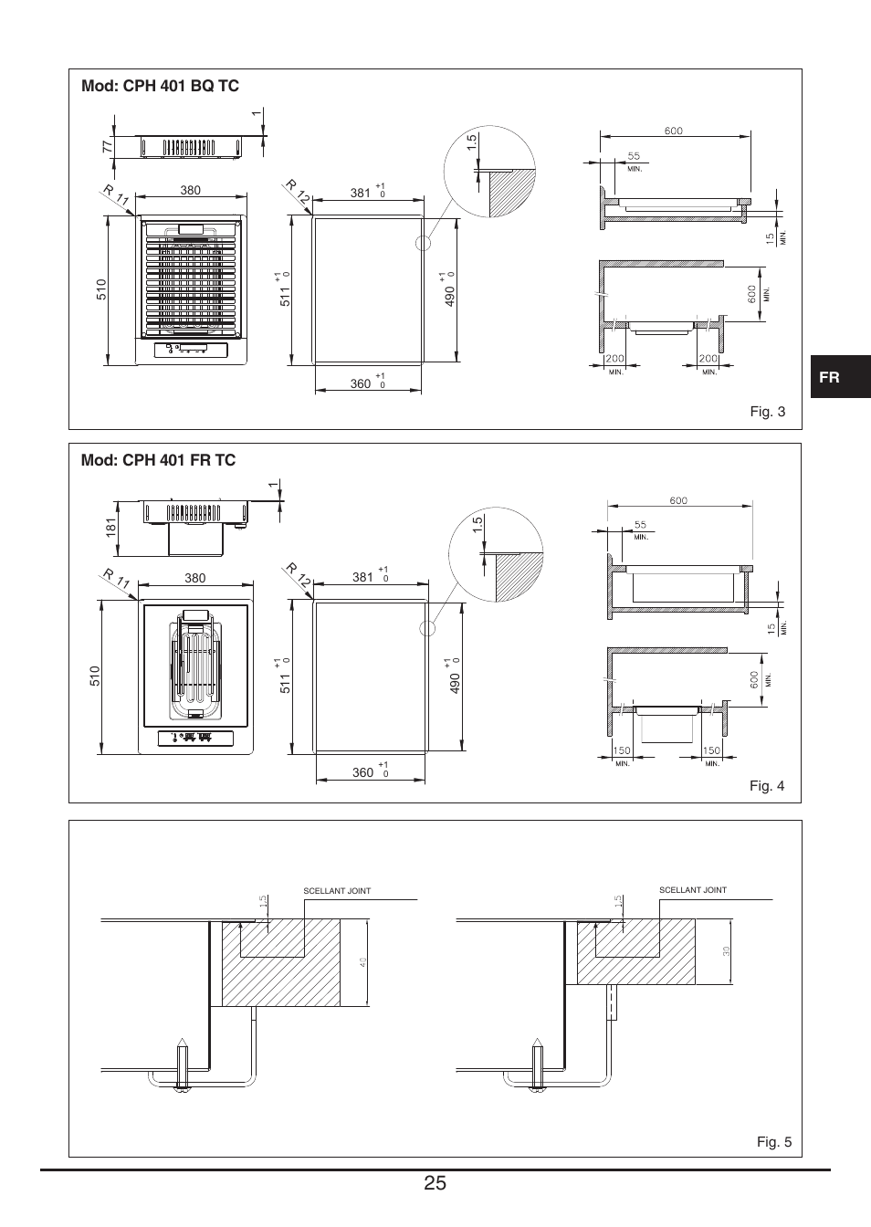 Mod: cph 401 bq tc, Mod: cph 401 fr tc | Fulgor Milano CPH 401 BQ TC User Manual | Page 25 / 52