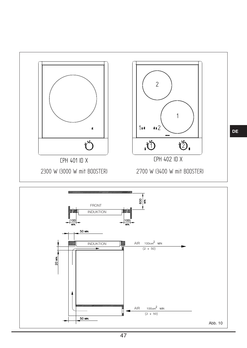 Fulgor Milano CPH 401 ID X User Manual | Page 47 / 80