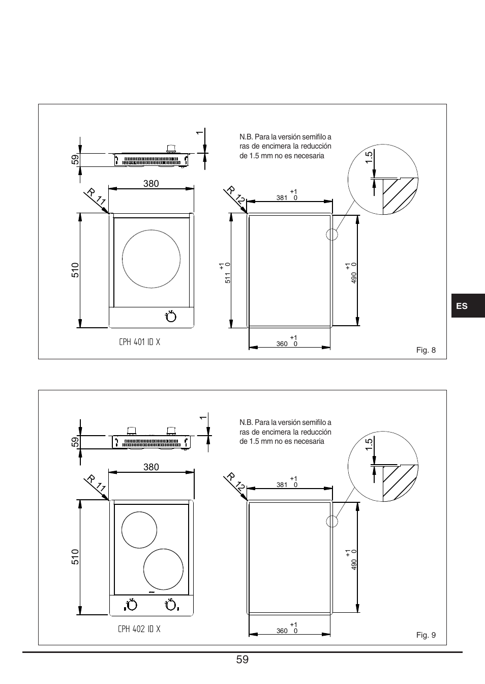 Fulgor Milano CPH 401 ID X User Manual | Page 59 / 80
