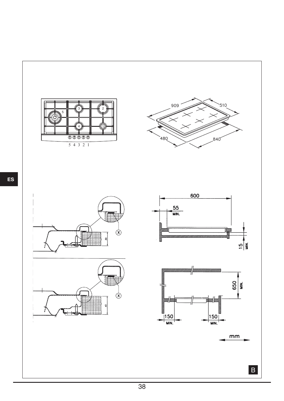 Fulgor Milano PH 905 G WK User Manual | Page 38 / 52