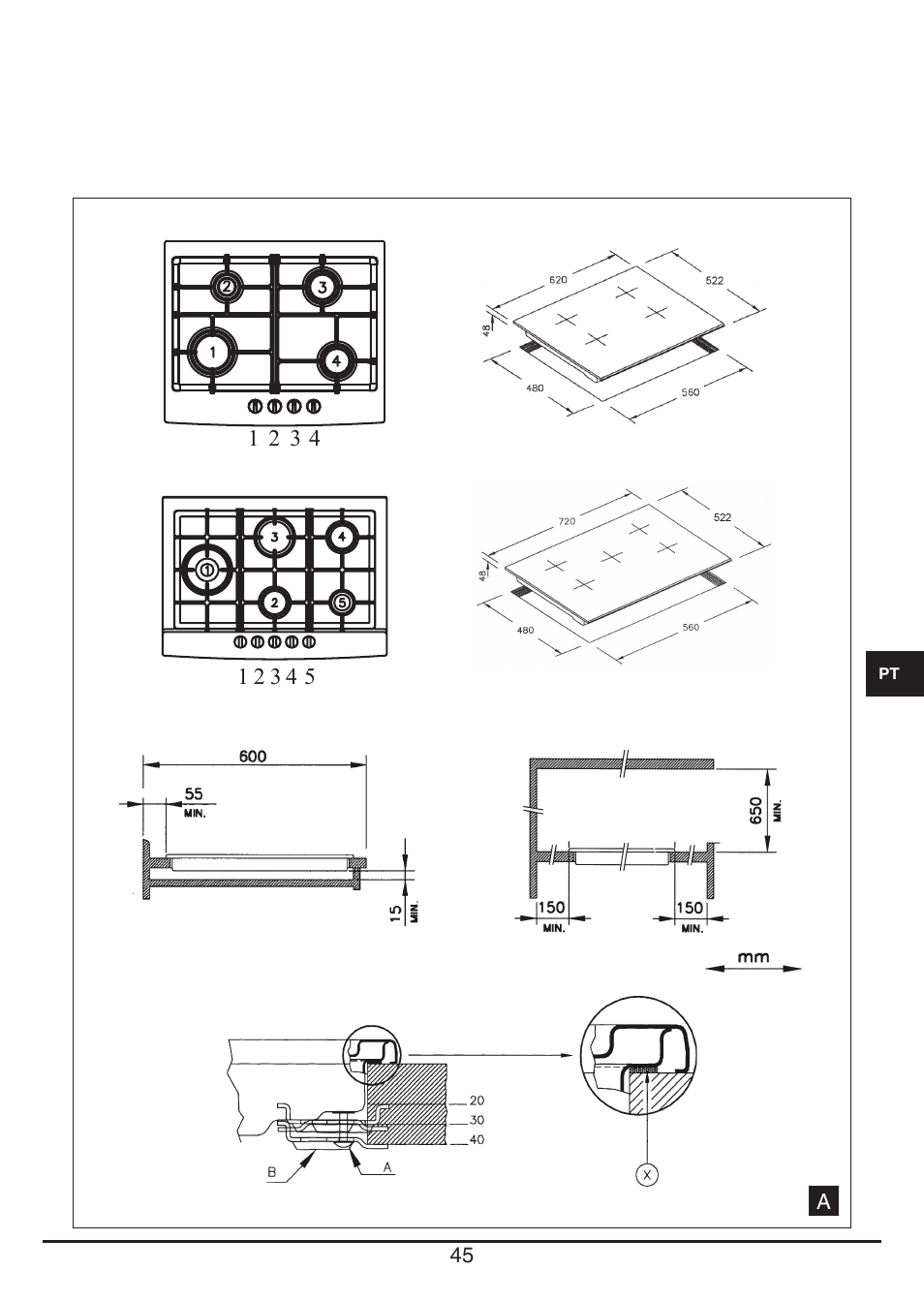 Fulgor Milano PH 905 G WK User Manual | Page 45 / 52