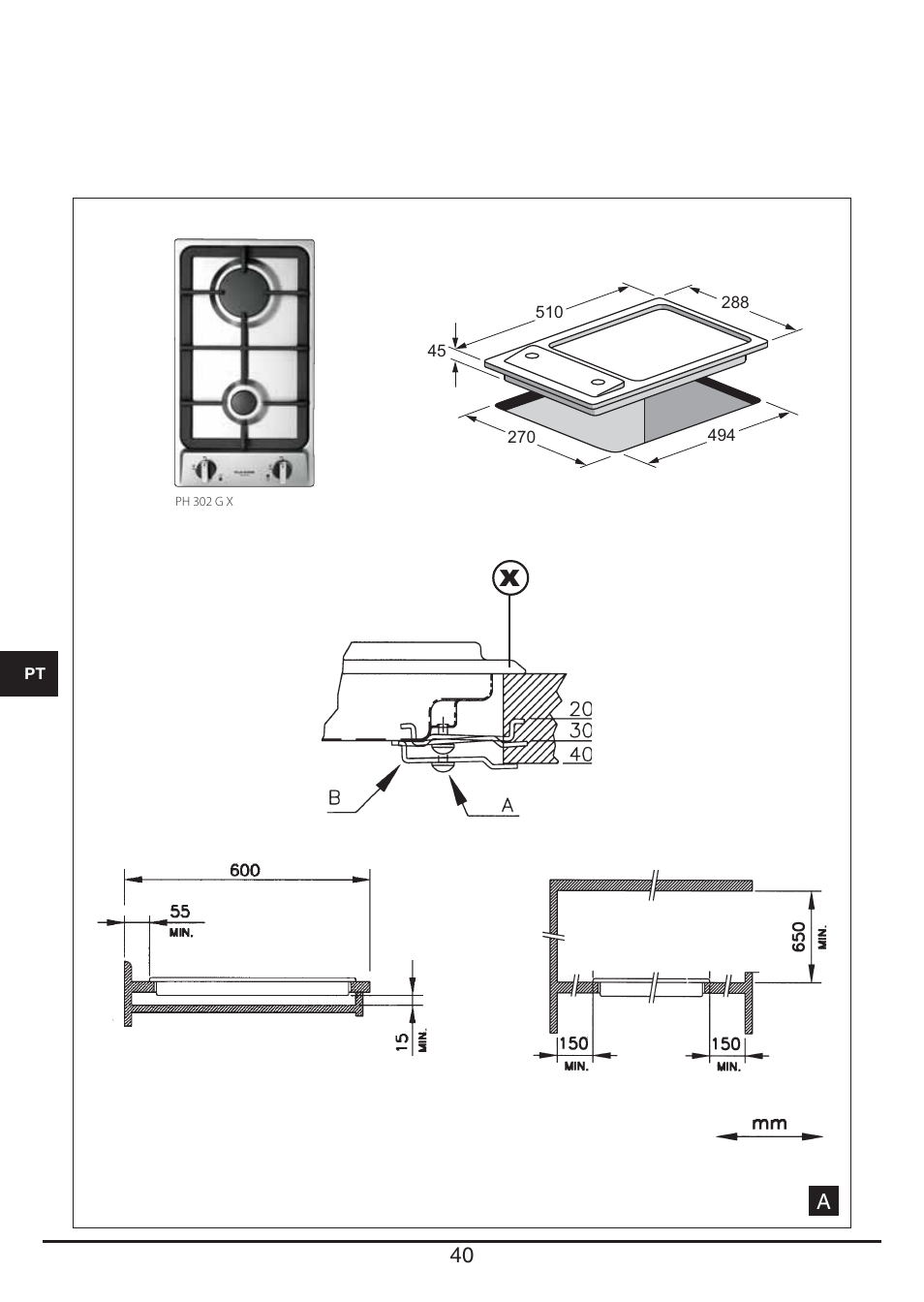 Fulgor Milano PH 302 G X User Manual | Page 40 / 48