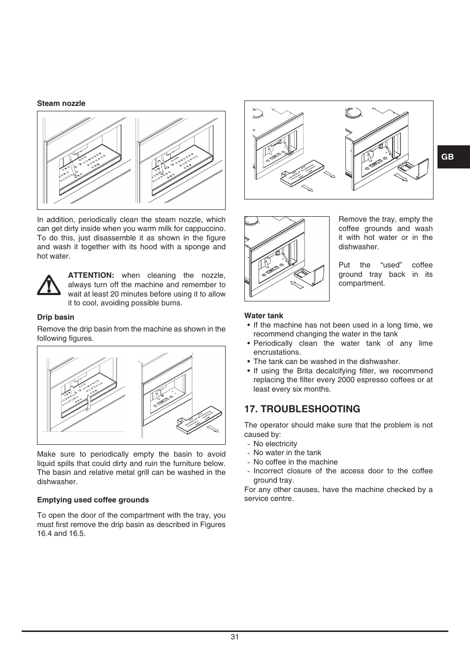 Troubleshooting | Fulgor Milano CCM 4509 TC User Manual | Page 31 / 96