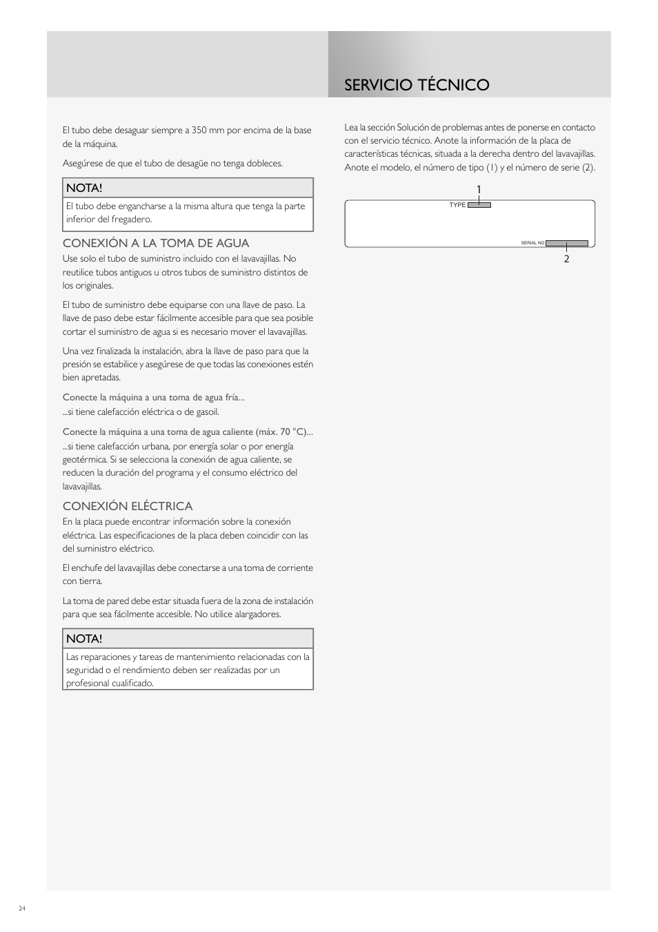 Servicio técnico | Fulgor Milano FDW9017 User Manual | Page 136 / 168