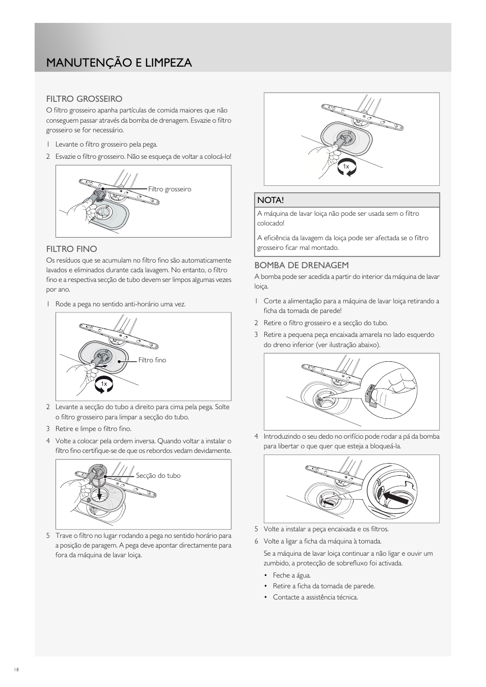 Manutenção e limpeza | Fulgor Milano FDW9017 User Manual | Page 158 / 168