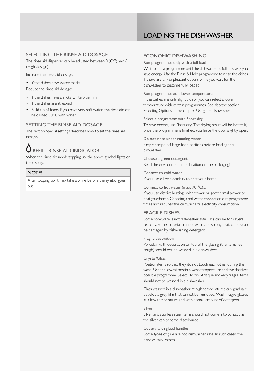 Loading the dishwasher | Fulgor Milano FDW9017 User Manual | Page 33 / 168