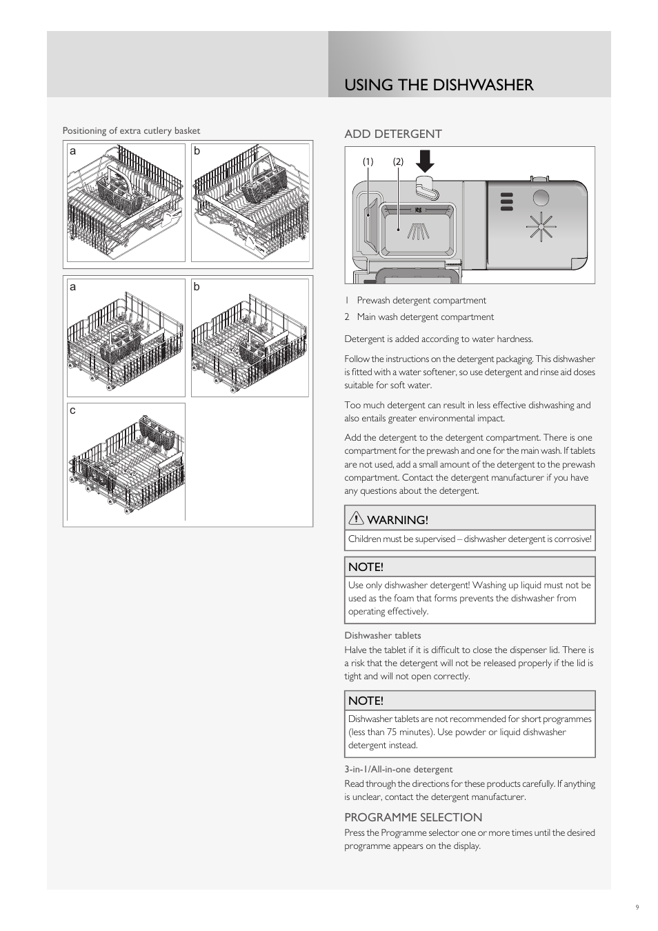 Using the dishwasher | Fulgor Milano FDW9017 User Manual | Page 37 / 168