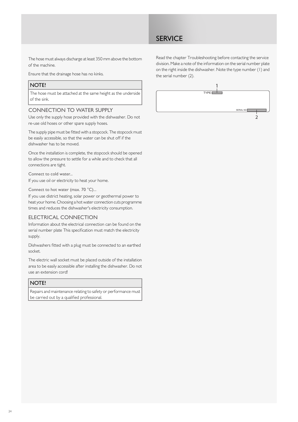 Service | Fulgor Milano FDW9017 User Manual | Page 52 / 168