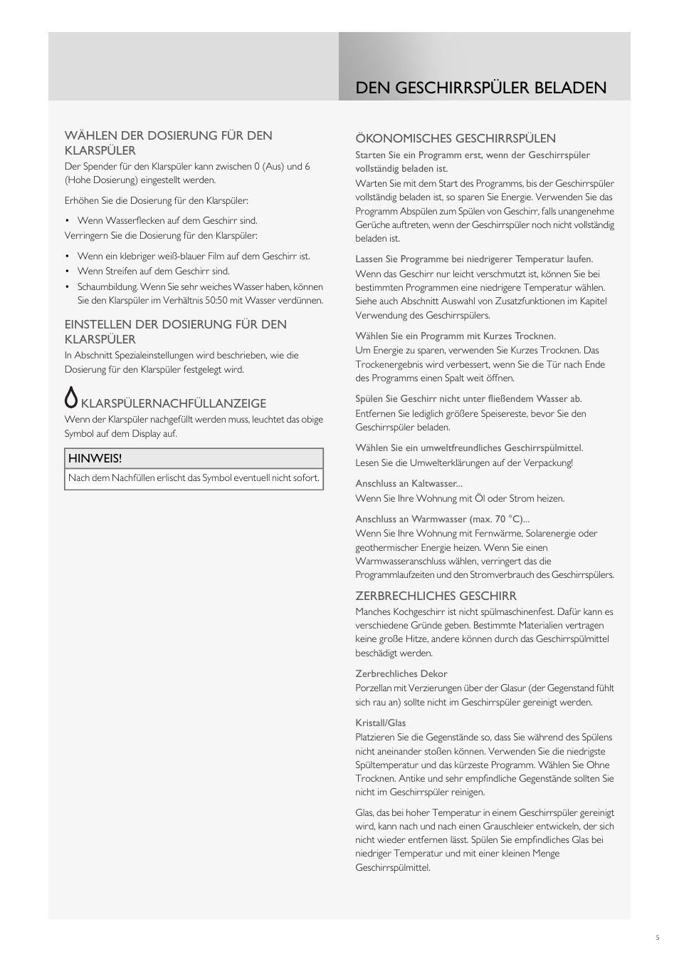 Den geschirrspüler beladen | Fulgor Milano FDW9017 User Manual | Page 89 / 168