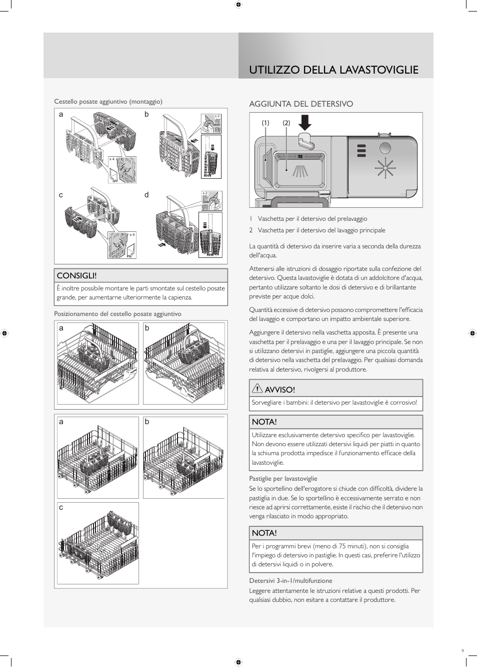 Utilizzo della lavastoviglie | Fulgor Milano FDW9017 User Manual | Page 9 / 168