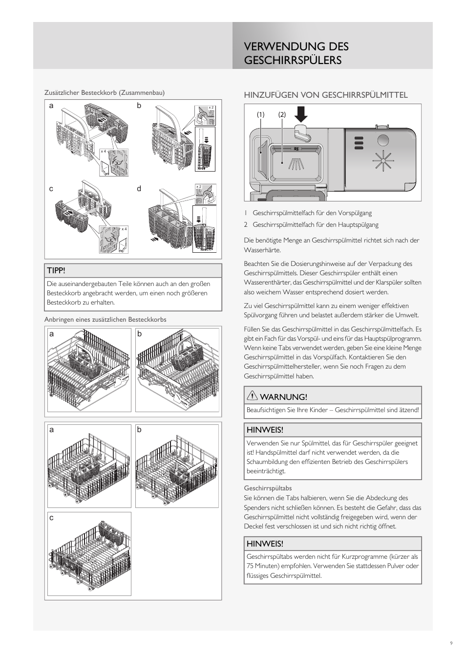 Verwendung des geschirrspülers | Fulgor Milano FDW9017 User Manual | Page 93 / 168