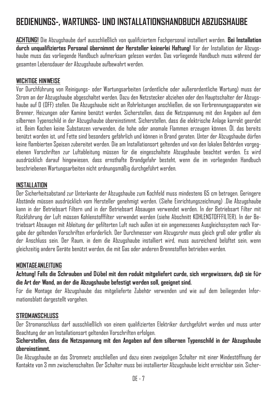 Fulgor Milano SHC 9011 RC X User Manual | Page 10 / 32