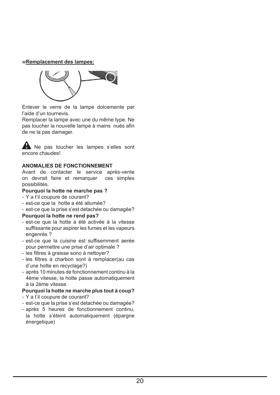 Fulgor Milano CHD 9003 TC User Manual | Page 20 / 36