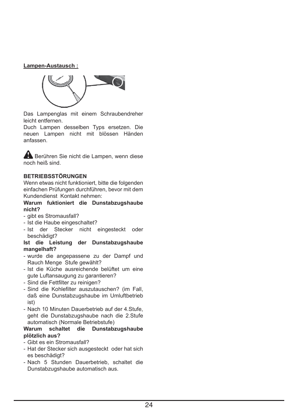 Fulgor Milano CHD 9003 TC User Manual | Page 24 / 36