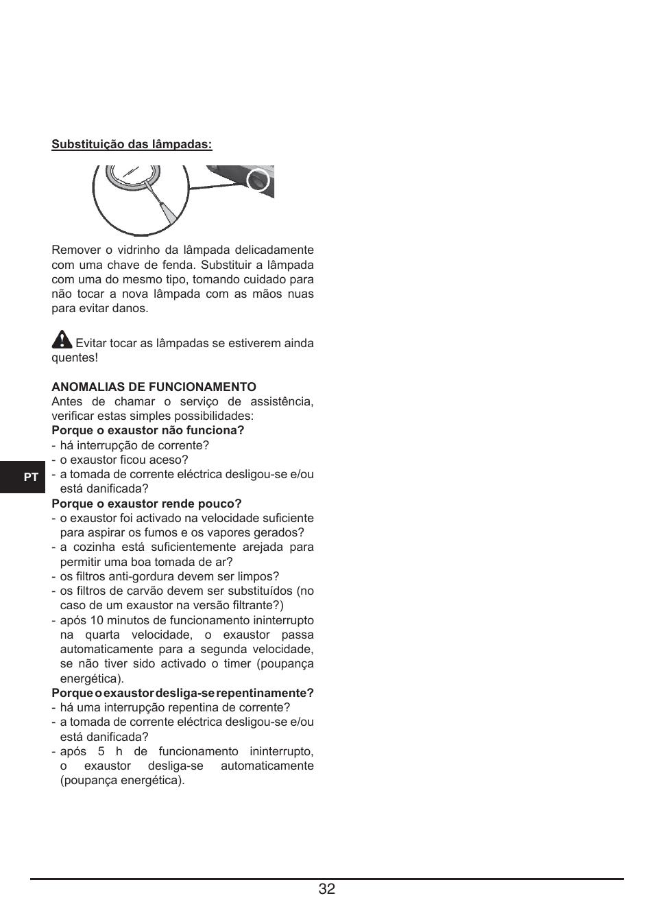 Fulgor Milano CHD 9003 TC User Manual | Page 32 / 36