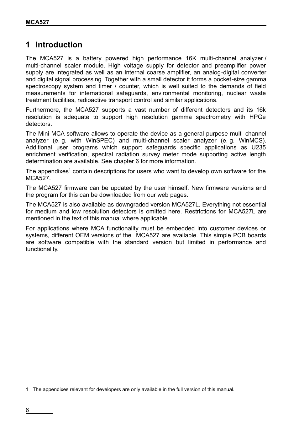1 introduction | GBS Elektronik MCA-527 User Manual | Page 6 / 70