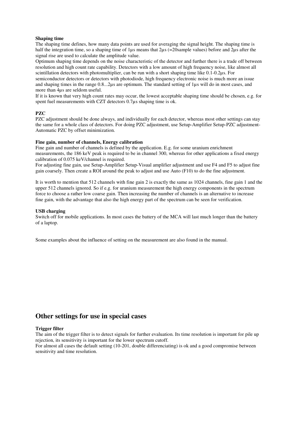 Other settings for use in special cases | GBS Elektronik MCA-527 How to do an optimum setup User Manual | Page 7 / 12