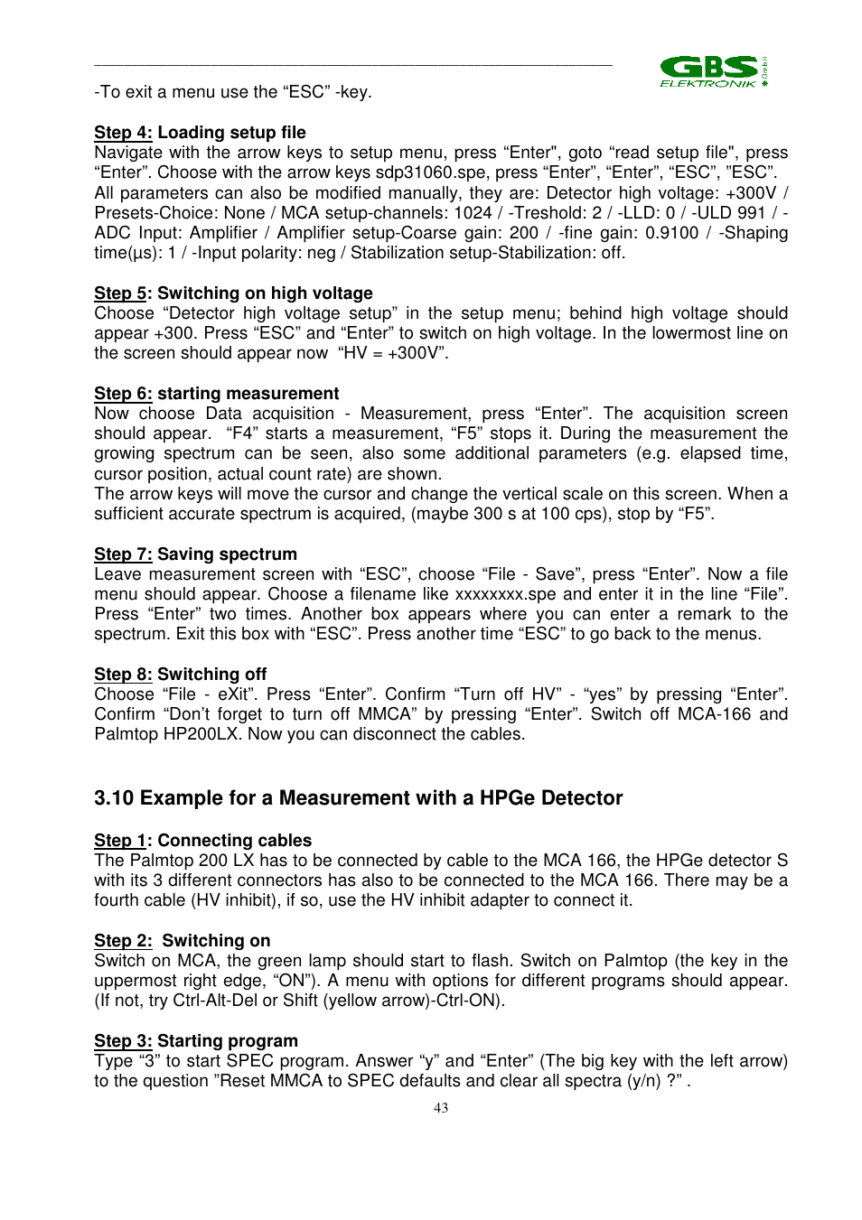 GBS Elektronik MCA 166 User Manual | Page 43 / 56