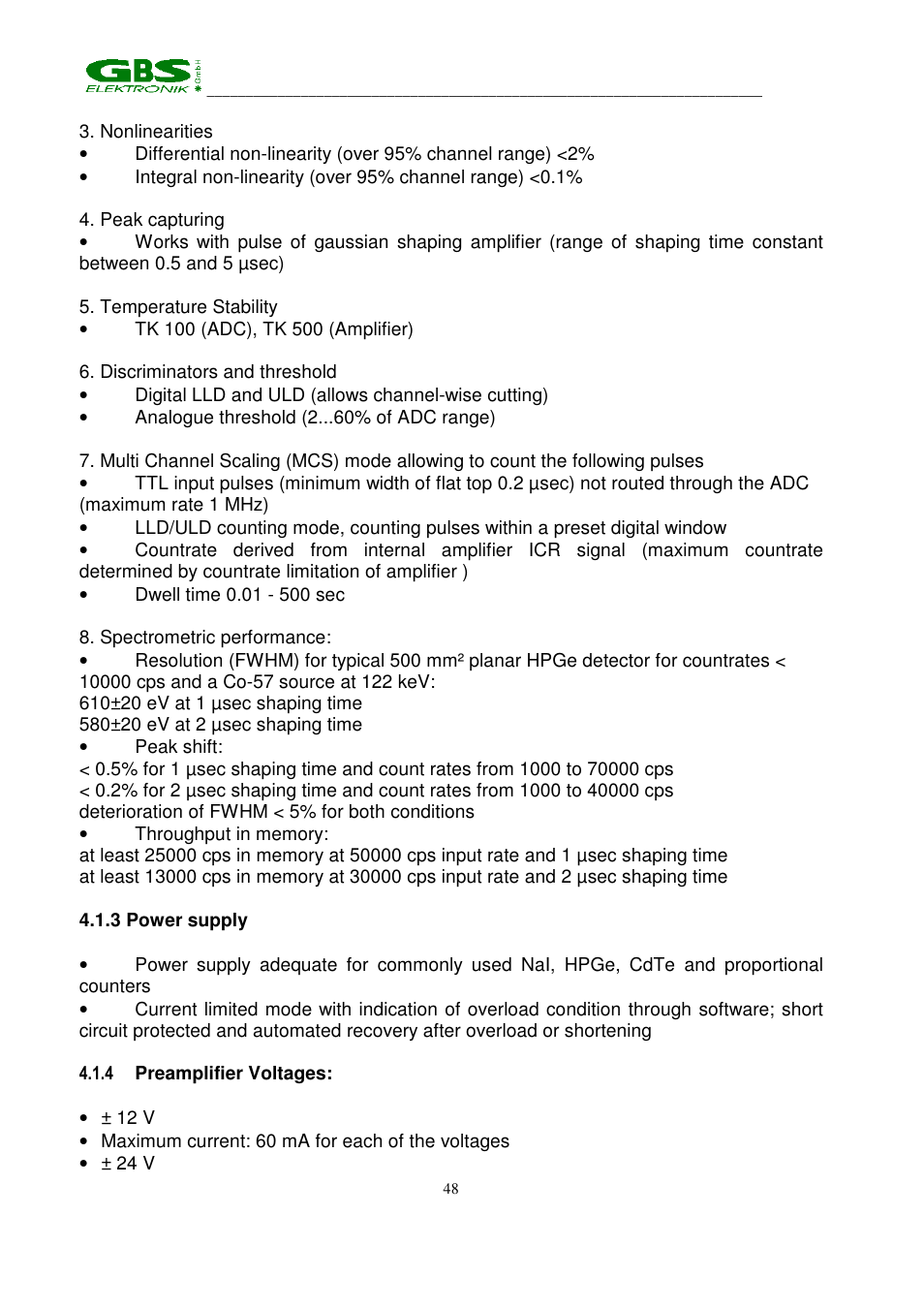 GBS Elektronik MCA 166 User Manual | Page 48 / 56